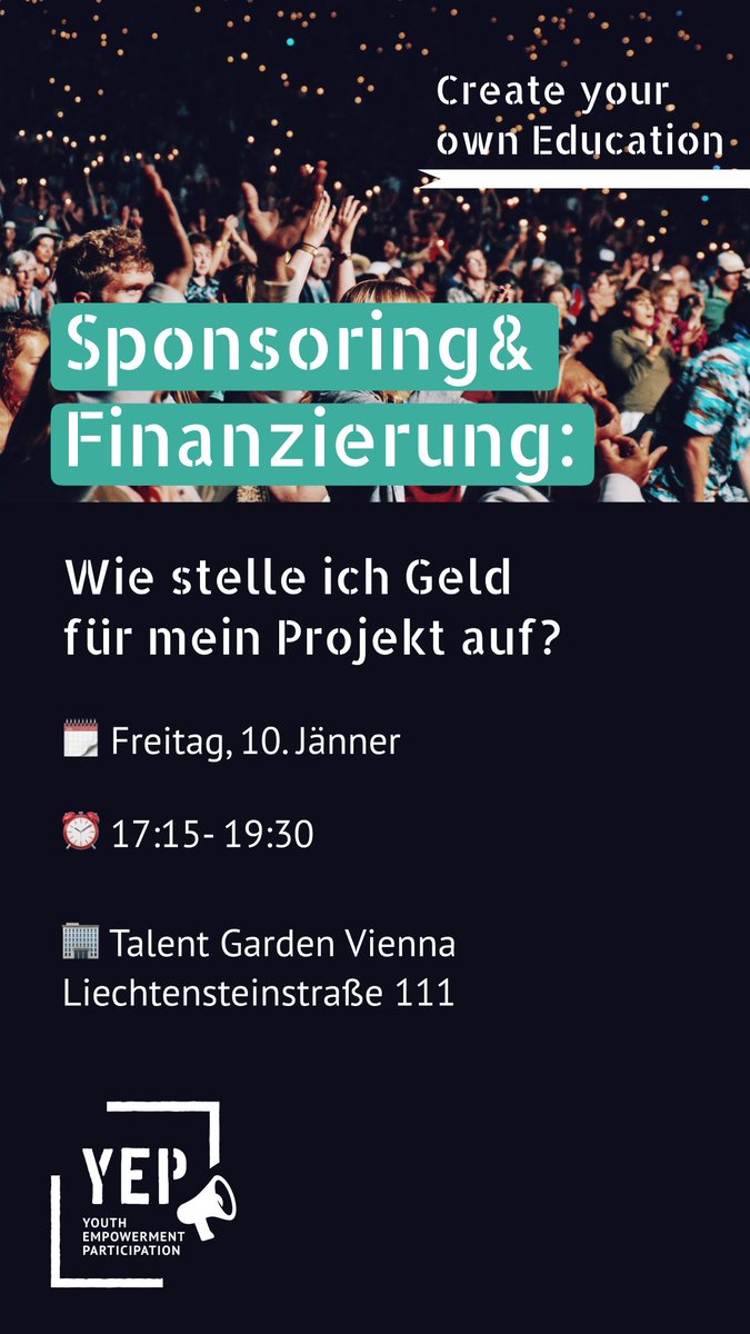 Morgen gibt es bei uns den ersten Workshop des Jahres. Wir widmen uns dem Thema Sponsoring und Finanzierung. Wie können junge Menschen Geld für ihre Projektideen aufstellen und Stiftungen und Unternehmen als Partner ansprechen. Wie immer im Changemaker Space (für mehr Infos DM)