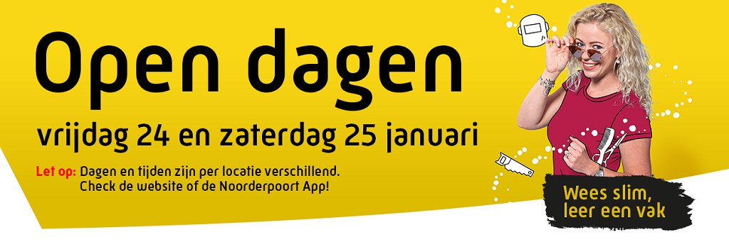 Noorderpoort's tweet photo. Ben je bezig met het kiezen van een opleiding? Kom dan naar onze open dagen! Proef de sfeer, ontmoet docenten en stel vragen aan onze studenten. Zij kunnen je alles vertellen over het mbo. Check onze website voor locaties en tijden.

#opendagen2020 #studiekeuze #mbo #noorderpoort https://t.co/R5K4Vc1GEX
