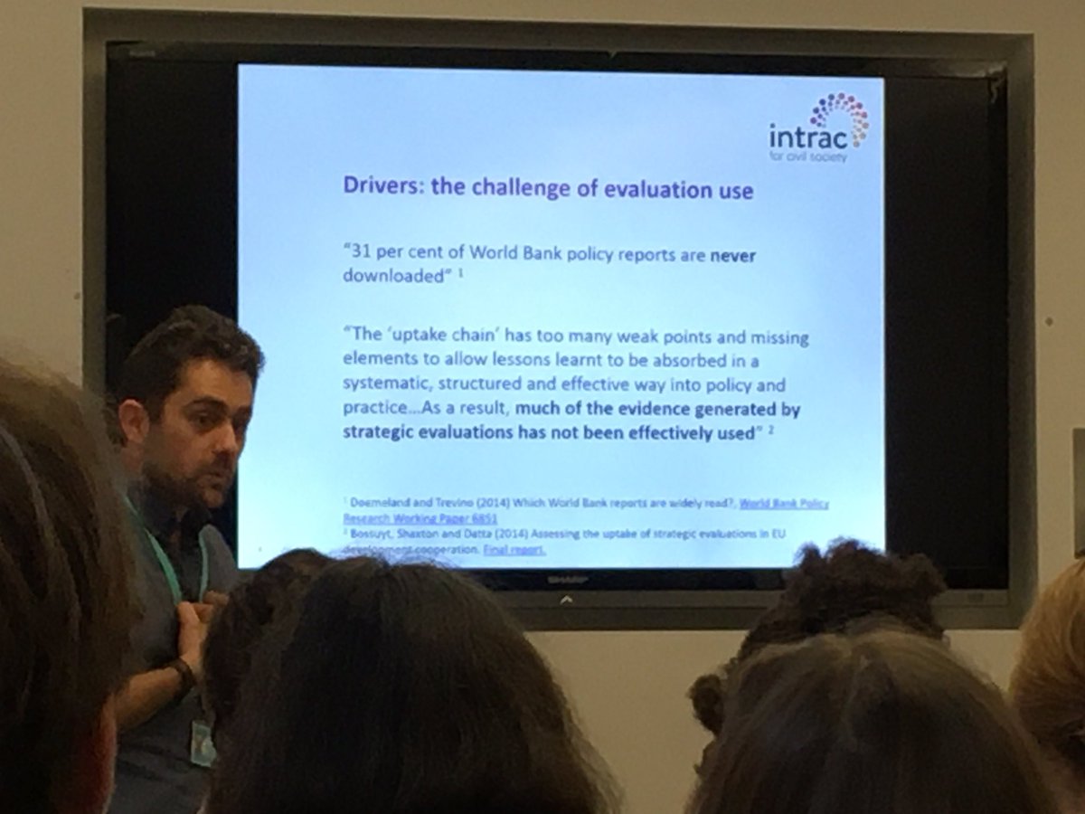 jordankyongo's tweet photo. Great session by @intrac_uk on real time monitoring at the DFID Evaluation Learning Week! #DFIDevaluation Need to adapt and learn in order to monitor the complex programmes we implement https://t.co/db5Fiaxd7l