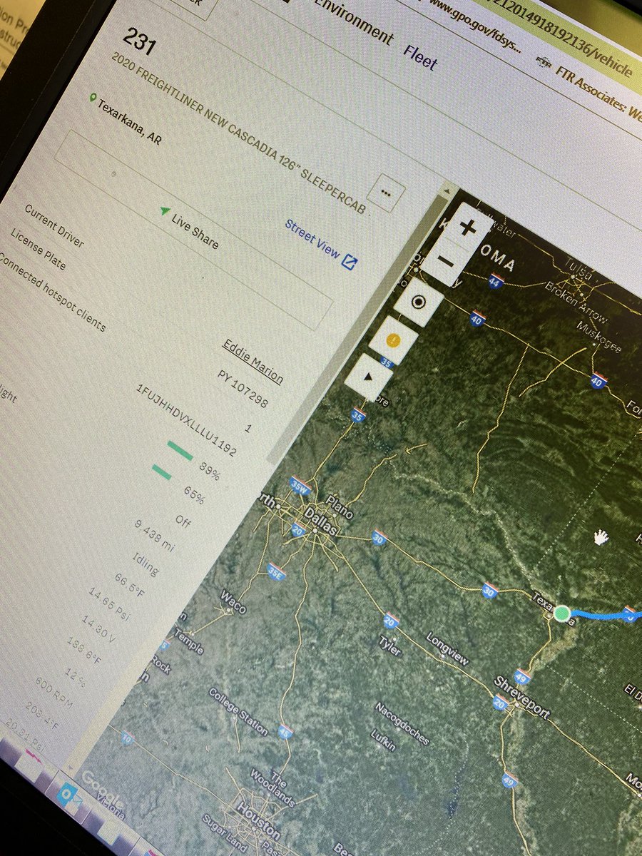 Tworoverz's tweet photo. @JMUFBEquip Quick stop in Texarkana for fuel, 180 more miles to Frisco! #DieselDuke https://t.co/mBZQv4zd9w