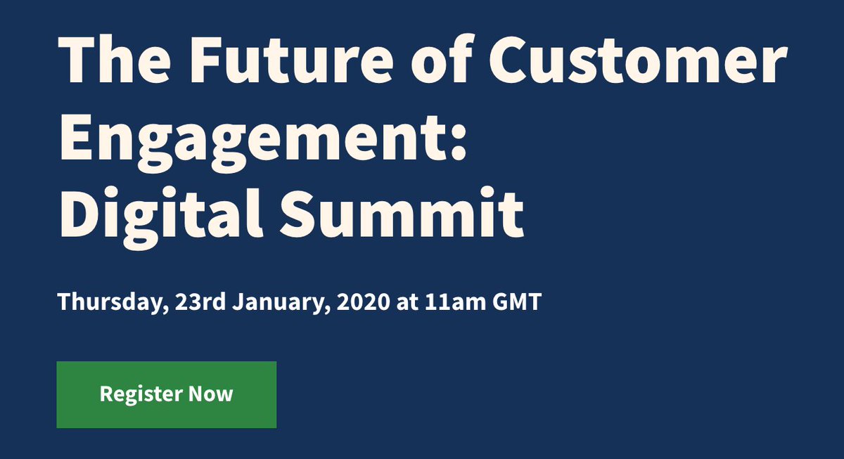JohnBeckley's tweet photo. The Future of #CustomerEngagement: Digital Summit via @hootsuite https://t.co/V2V1nLDSWL @hootpenny @kimbedfontaine @sarahdawley @rygins @HootBrian Thursday, 23rd January, 2020 at 11am GMT #SocialMedia https://t.co/H0jDODZXKK