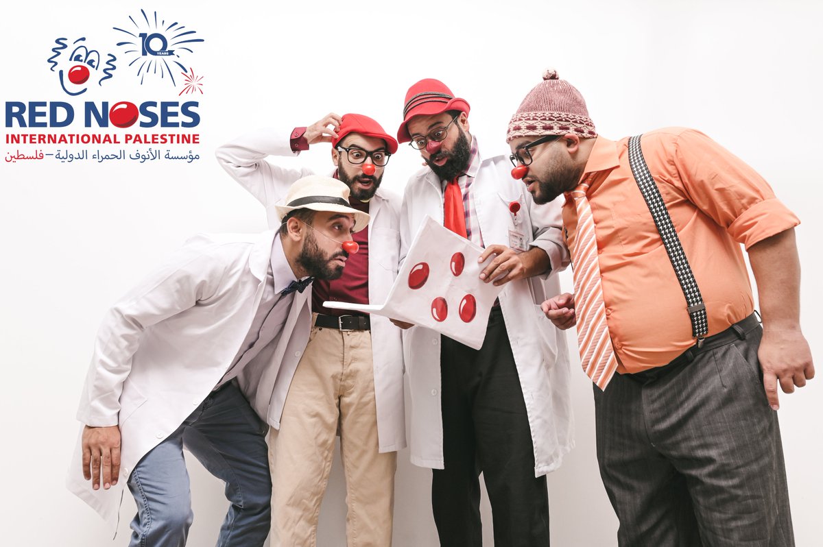 RednosesPS's tweet photo. Year 2020 means a lot to RED NOSES Palestine. In this year, RNPS marks a great milestone of spreading TEN YEARS of joy, humor and laughter.

10 YEARS  working with medical staff of West Bank hospitals to support our children &amp; adults. 

#10thanniversary #10yearsofJOY https://t.co/11LbDSQnLz