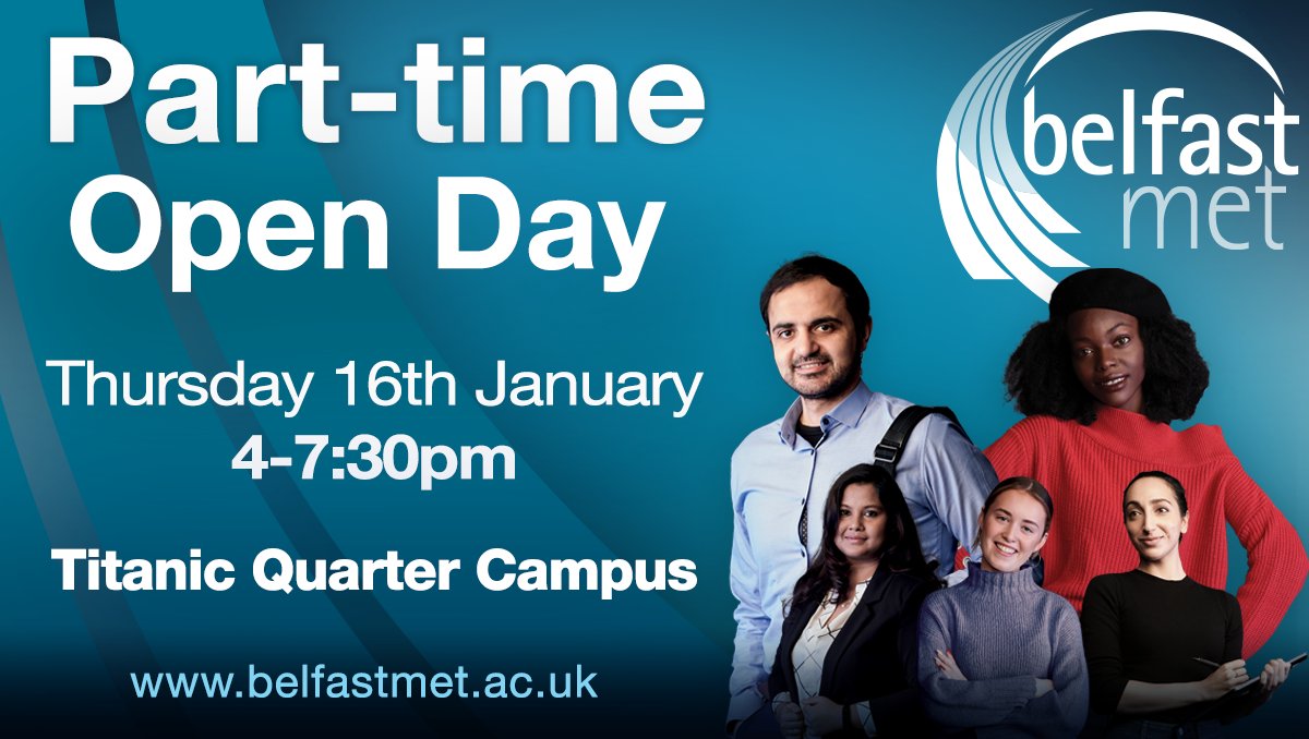 bfastmet's tweet photo. At Belfast Met it is all about making it easy for you to learn. Our Part-time courses let you combine study with work & other commitments so if you want to gain new skills & interests or achieve further qualifications, our flexible approach makes it possible. #MakeItYourTime https://t.co/69QVkNHOgK