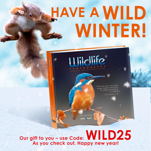 New year, new camera? 
Grab this ground breaking book, at the special price of just £25 (usually £29.95), and you could be a  lucky prizewinner of a FREE photography workshop with author Paul Williams. Exclusive to orders via Hubble &amp; Hattie. 
hubbleandhattie.com/shop/HH5416/ quote WILD25