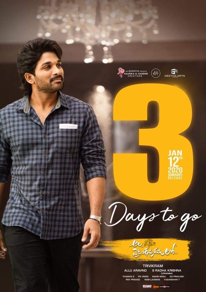 ariesplex's tweet photo. Get ready for full Stylish Entertainment for this Sankranthi! Coming This Sunday 12th January!
Stylish Star Allu Arjun 's
@alluarjun
#AlaVaikunthapurramuloo 10.30 AM & 06.45 PM
#AnguVaikuntapurathu 01.15 PM & 10.15 PM
Advance Booking Opened... https://t.co/e15mEz4Tzu