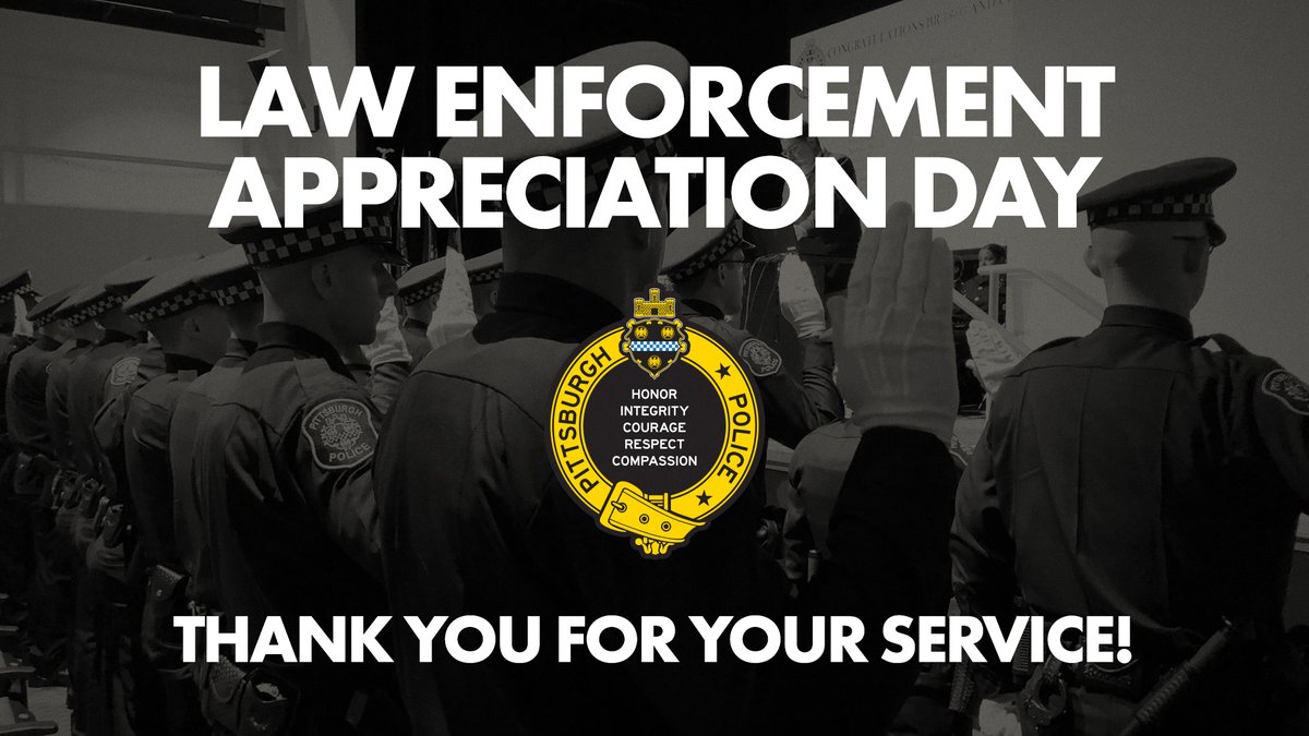 Today is National Law Enforcement Appreciation Day.

Please join Pittsburgh Public Safety in saying thank you to the men and women of <a href="/PghPolice/">Pittsburgh Police</a> who keep our communities safe!