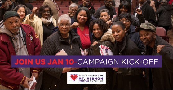 SaveMVH's tweet photo. It's time to protect the health of our community! Join us  TOMORROW outside Mt.Vernon Hospital at 4pm as we launch our campaign and educate residents on the impact the potential hospital closure will have on the community. https://t.co/mS28j3uowb