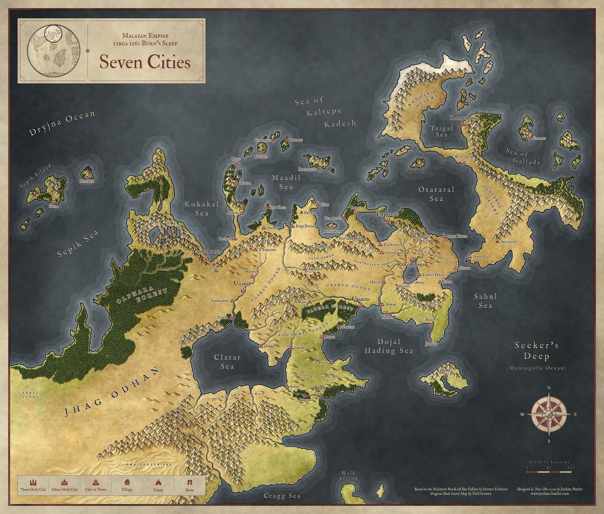 Malazan: Seven Cities Revision, by joshuabbutler Reworking of map inspired ...
