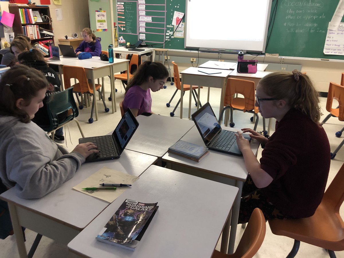 MsMilito13's tweet image. Extra, extra read all about it!!! Grade 6 working on current event presentations! Can’t wait to hear all about their research! #BeInnovative #ocsbdeeplearning
