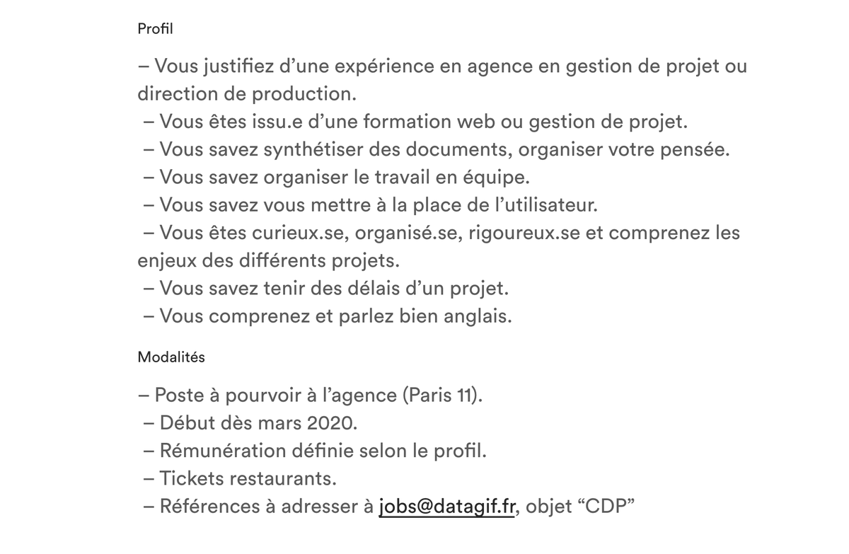 gaetan's tweet image. 👋 Je recrute chez @Datagif  un•e chef•fe de projet web en CDI !

datagif.fr/contact/#chef-…

Mes DM sont ouverts pour toute question, et merci pour le relais 😊👍
