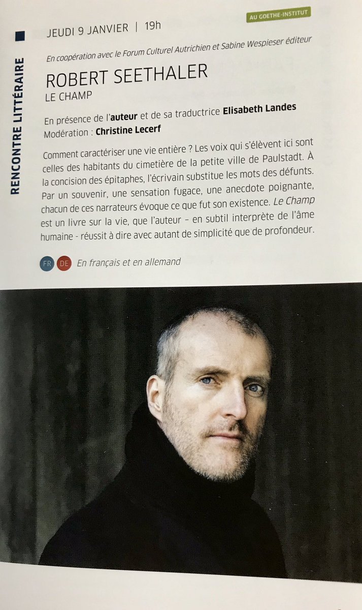 HrReisen's tweet photo. Heute freuten wir uns auf eine Lesung mit Robert #Seethaler im #GoetheInstitut Paris. Auch das hat der nicht endende Streik verhindert. https://t.co/oxXp30qnNa