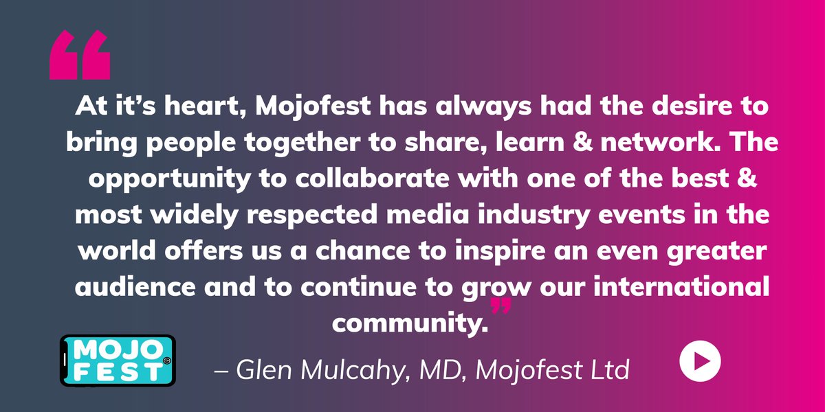 mpts_london's tweet photo. Very excited to partner with @mojofestival, the world’s longest running smartphone content creators festival at #MPTS2020 in May! Speakers &amp; plenary sessions for #mojofest2020 will be announced soon, in the meantime you can register to attend for FREE: https://t.co/vMPS8DAC79 https://t.co/866ii61Th2