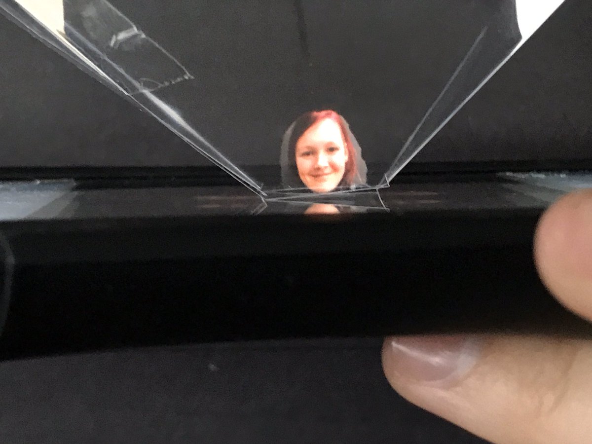 TaraMcFarling1's tweet photo. We hologramed our grade 8’s today @BallacheyLC @MajorBallachey @GEDSB #hologram #stemeducation https://t.co/nRgb9cjvsd