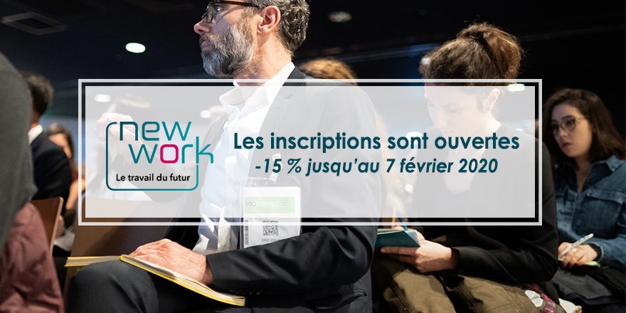 🔔Les Inscriptions pour la 3è édition  du forum <a href="/NewWork_forum/">NewWork</a> by <a href="/PRODURABLE/">Salon PRODURABLE</a> sont ouvertes!
«Travailler en 2020, du #sens sinon rien! » 🗓RDV les 27,28 et 29 avril 2020 au Palais des Congrès de Paris
✍️Réservez votre PASS ! (15% OFF!) => bit.ly/2FvBm5H