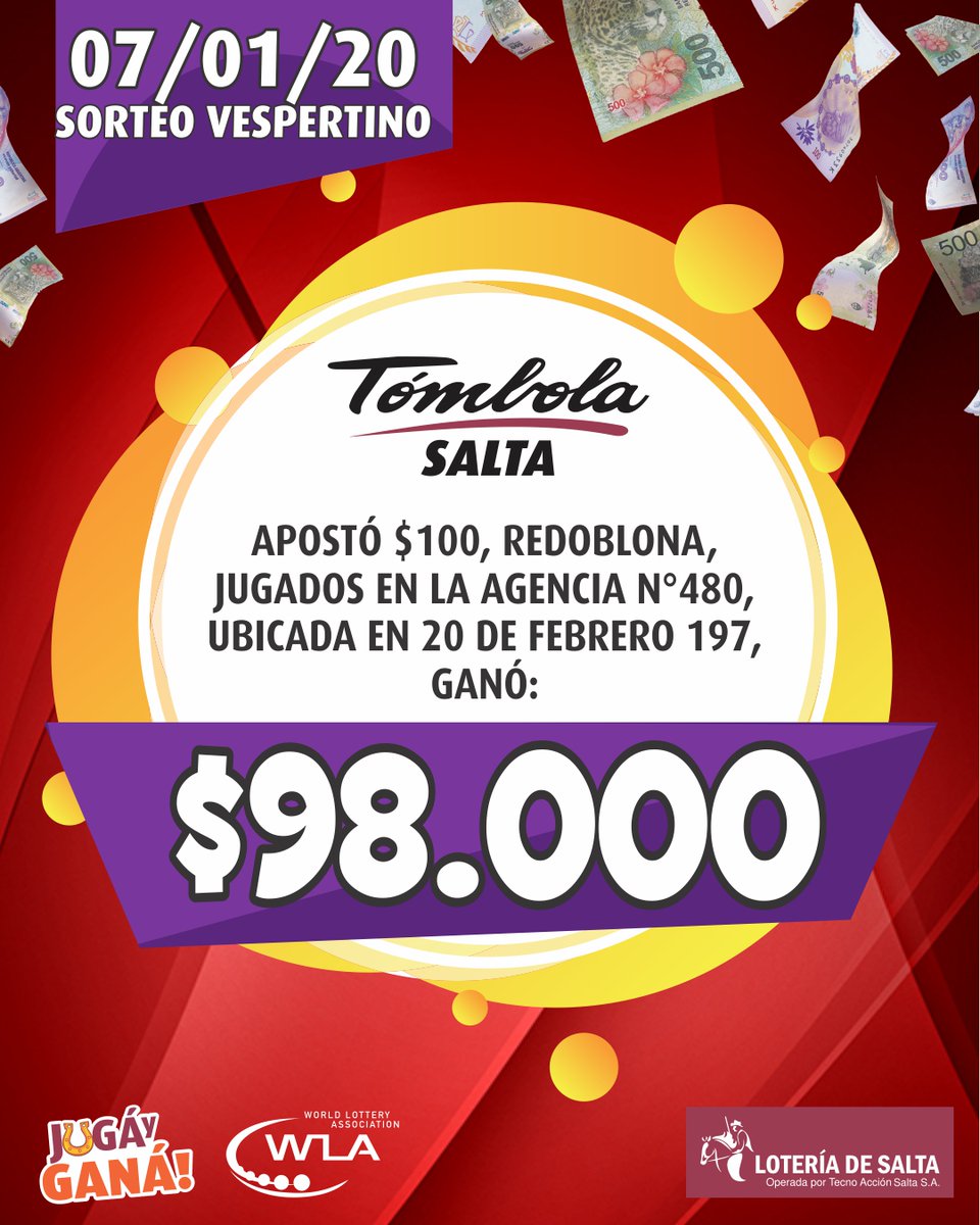 LoteriadeSalta's tweet photo. #fullpremios Este 2020 los premios vienen a full! Te mostramos algunos premios de los últimos dos días!
.
.
.#losnumerostehablan #lotoplus #Tombola #quiniela #salta #platita https://t.co/9KHXLPGYOW