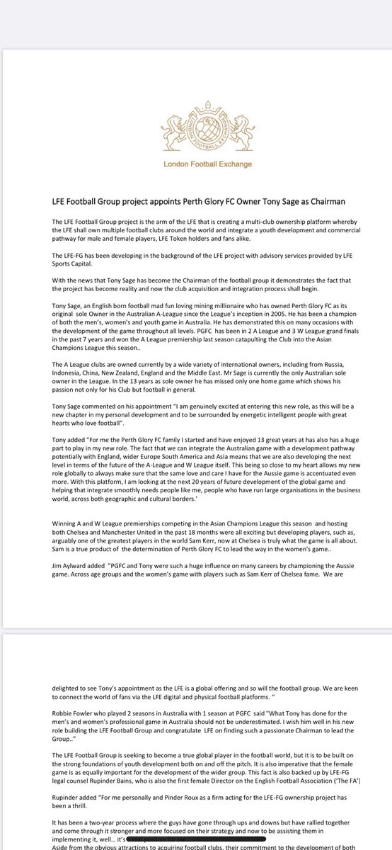 Too a great man , buisness man but more importantly a great person congratulations Tony Sage <a href="/PerthGloryFC/">Perth Glory FC</a>
