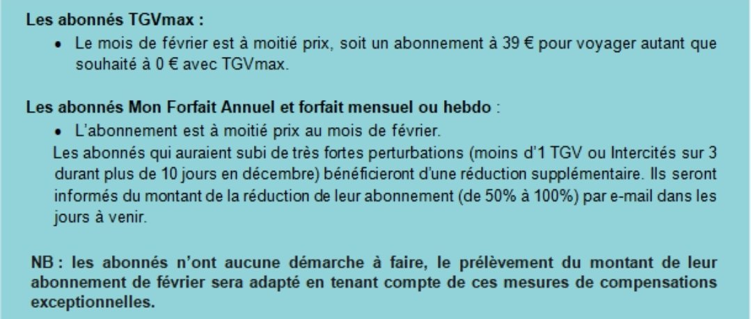 ⚠️Consciente des difficultés vécues par nos clients dans leurs déplacements depuis le 5 décembre 2019, j'ai décidé de dédommager tous nos abonnés <a href="/TGVINOUI/">TGV INOUI</a>, <a href="/Intercites/">Intercités</a> et #tgvmax : ⤵️