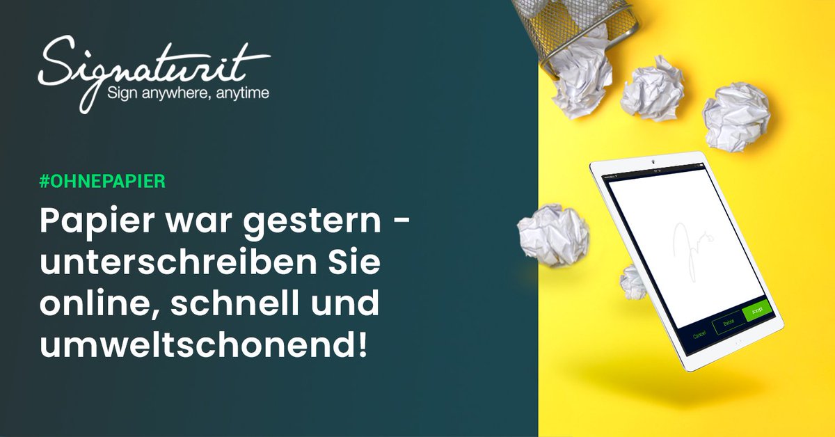 Signaturit_de's tweet photo. Neujahrsvorsätze? Falls #Digitalisierung oder der Umstieg auf #paperless auf Ihrer Liste steht, können wir Ihnen helfen diesen Vorsatz in Rekordzeit zu erfüllen 😎 Probieren Sie es aus mit unserer #elektronischenSignatur und testen Sie es gleich selbst: 👉 https://t.co/ylBfhoyobD https://t.co/baPCmRXHn5