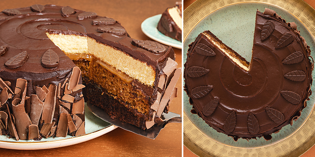 It may be winter, but we're still crazy about the Autumnal Log Cake from <a href="/CLASS1CDESSERTS/">Classic Desserts</a> 
Stunning triple ombre style cake with chocolate fudge, gooey caramel and milk chocolate shards.
#ClassicDesserts #ChocolateCake #ChocolateFudge #ChocolateFudgeCake