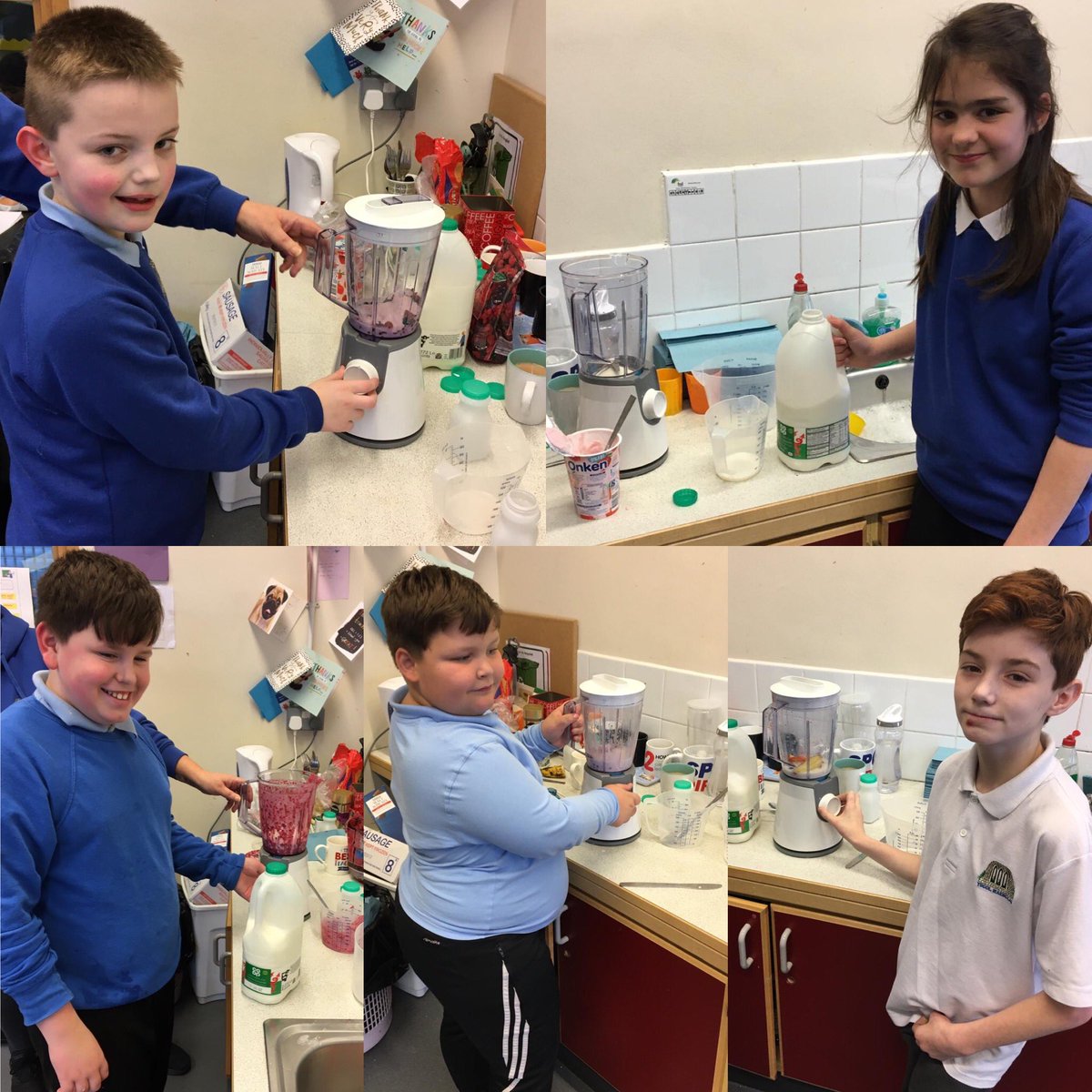 class912's tweet photo. @YsgolMaesglas we followed our own ingredients list and instructions to make healthy smoothies today! They were yummy!! 🍎🍓🍇🍌🥛 https://t.co/3U4EfYxoKp