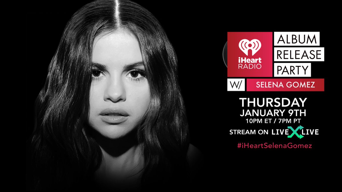 iHeartRadio's tweet photo. TONIGHT! We're celebrating @selenagomez's "Rare" Album Release Party with an exclusive first listen at the @iHeartTheaterLA ❤️

Tune in at 10PM ET / 7PM PT only on @livexlive: https://t.co/sSqPv6l5Rf #iHeartSelenaGomez https://t.co/qtL4cFfqtm
