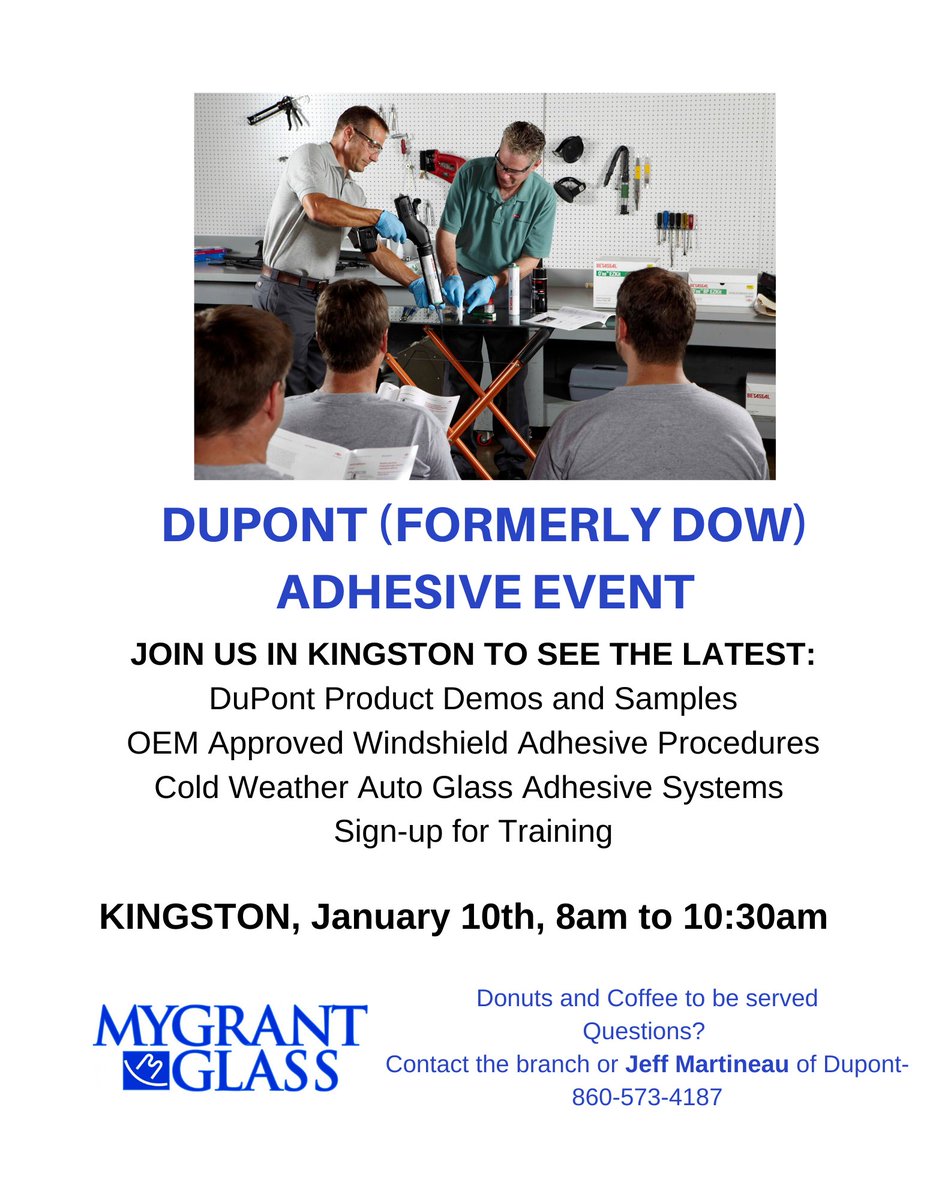 AGlassInsider's tweet photo. Kingston, Scranton, Wilkes-Barre, Allentown Auto Glass Pros!

Time to order your parts for pick-up Friday morning at Mygrant Kingston.  I'll see you there with Coffee and donuts. https://t.co/knzMEuusfu