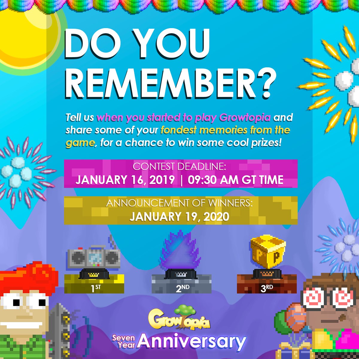 Growtopia Official On Twitter Hey Growtopians Time Flies So Fast It S Already Growtopia S 7th Anniversary Let Us Know When You Stated To Play Growtopia And Share Some Of Your Fondest Memories