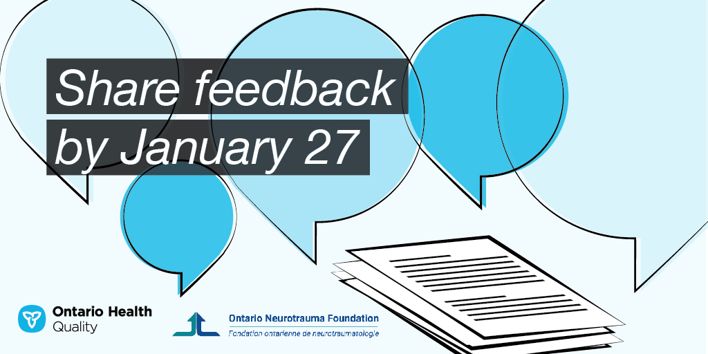Together with @OntNeurotrauma, we’ve developed a DRAFT patient guide to help people with a #concussion have informed discussions w/ their health care providers. Tell us what would make this document better before Jan 27 bit.ly/340zxHv #qualitystandards #ontariohealth