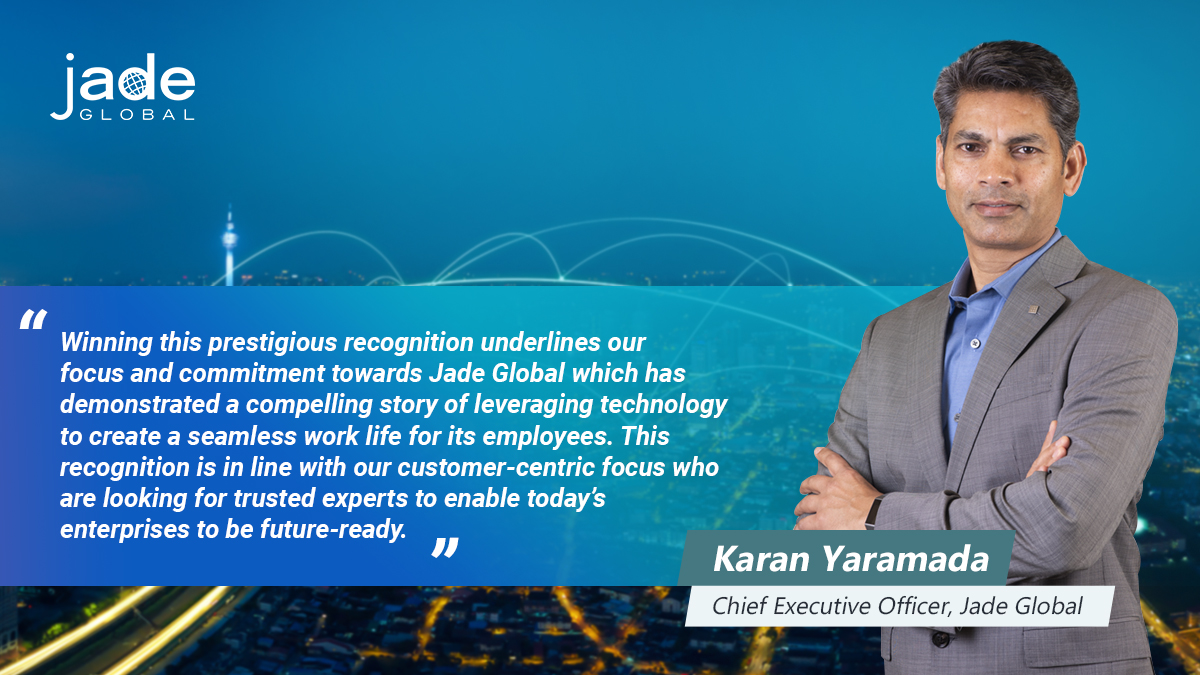 JadeGlobal's tweet photo. Winning this prestigious #recognition underlines our focus and commitment towards leveraging technology to create a seamless work life for employees. Read more: https://t.co/KDCgjH3xW8 @KaranYaramada #FastPrivate #Award #SiliconValley #Philadelphia https://t.co/dLNAG2ytnj