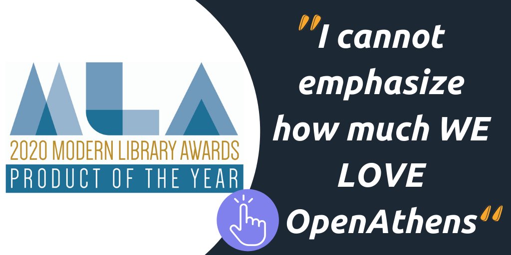 OpenAthens's tweet image. We’re thrilled to announce we have received Product of the Year 2020 in @LibraryWorks&apos; sixth annual Modern Library Awards! #ModernLibraryAwards