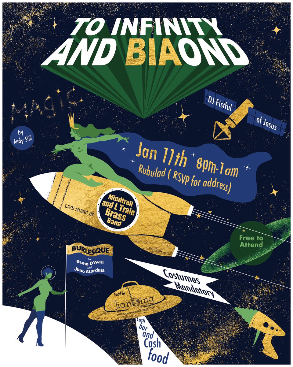 mindtrollintern's tweet photo. We are playing THIS SATURDAY at 9pm for an amazing space-themed birthday party for Bia! You can leave your wallet at home (though there will be food and drinks for sale) but not your costume https://t.co/lsqTf8kghm