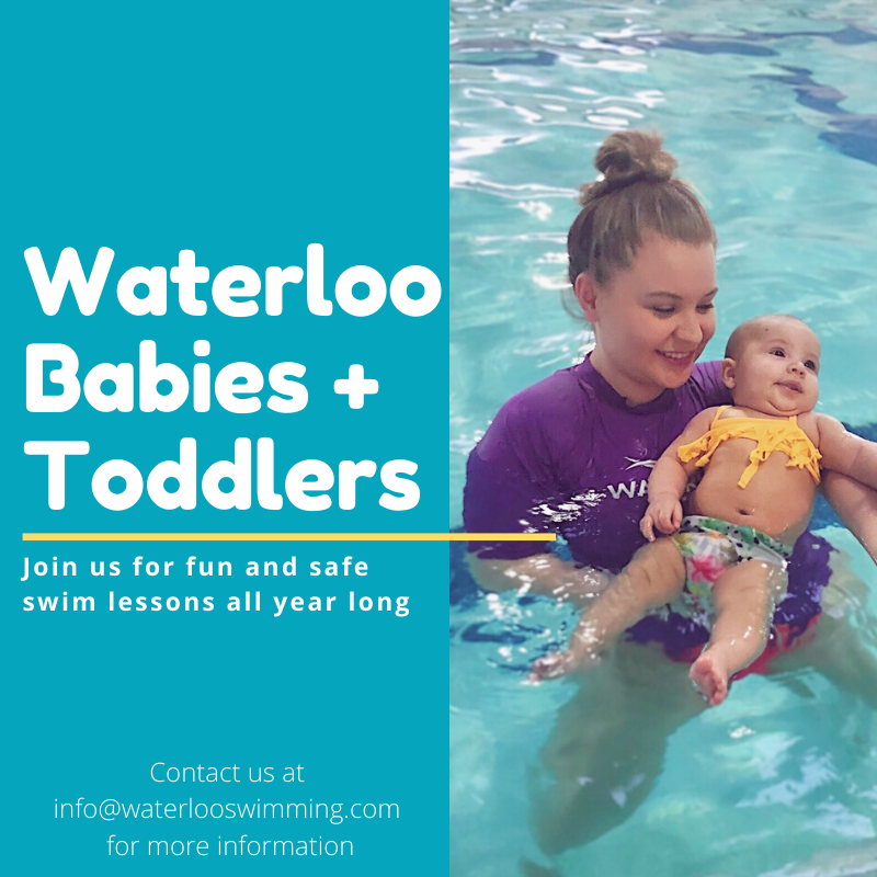 WaterlooSwimmin's tweet photo. Swimming and water safety are life-saving. These skills can be taught as young as 6 months old. Our new Babies+Toddler curriculum will help you and your little one feel more comfortable in and around the water. Learn more on our website or contact info@waterlooswimming.com. https://t.co/NszXFeb3cI
