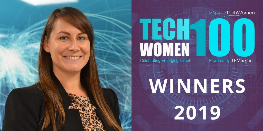 WeAreTechWomen's tweet photo. Congratulations Soraya Weill @soraya_weill (@OliverWyman), Charly Lester @charlylumen (@lumenapp), Amanda Heslop @mandah108 (@RollsRoyce), and Ruth Hurley (@CR_UK) for all being winners of the 2019 #TechWomen100 awards! 🎉 

https://t.co/jdbiZcV75u https://t.co/HFotyj3gbD