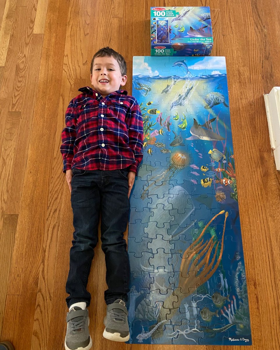 WonderWorksToys's tweet photo. Melissa &amp; Doug FLOOR PUZZLES are so much fun!! Chase was as tall as his puzzle! #letthembelittle #magichappenzhere https://t.co/TTKvheLmgG