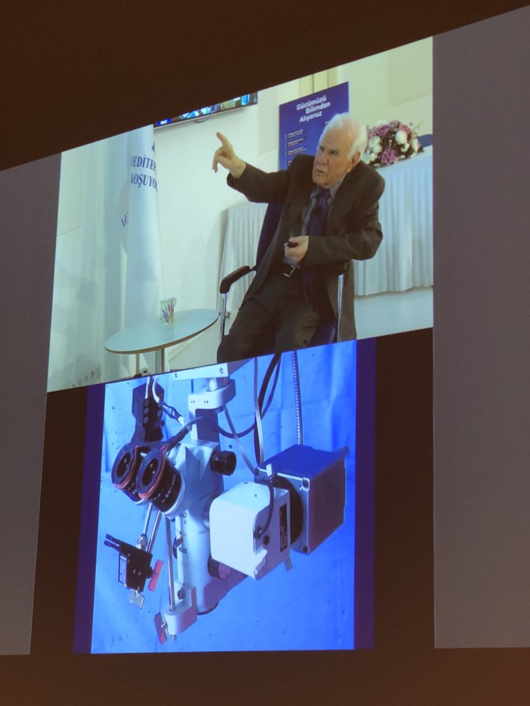 vajkoczy's tweet photo. A true legend @bypass2020 - Gazi Yasargil giving his honorary lecture. This giant of Neurosurgery is a phenomenon and we all owe him incredibly much of knowledge and attitude. I am grateful to have witnessed this. Thanks to Luca Regli and his team for making it happen. https://t.co/C9ePnQgupM