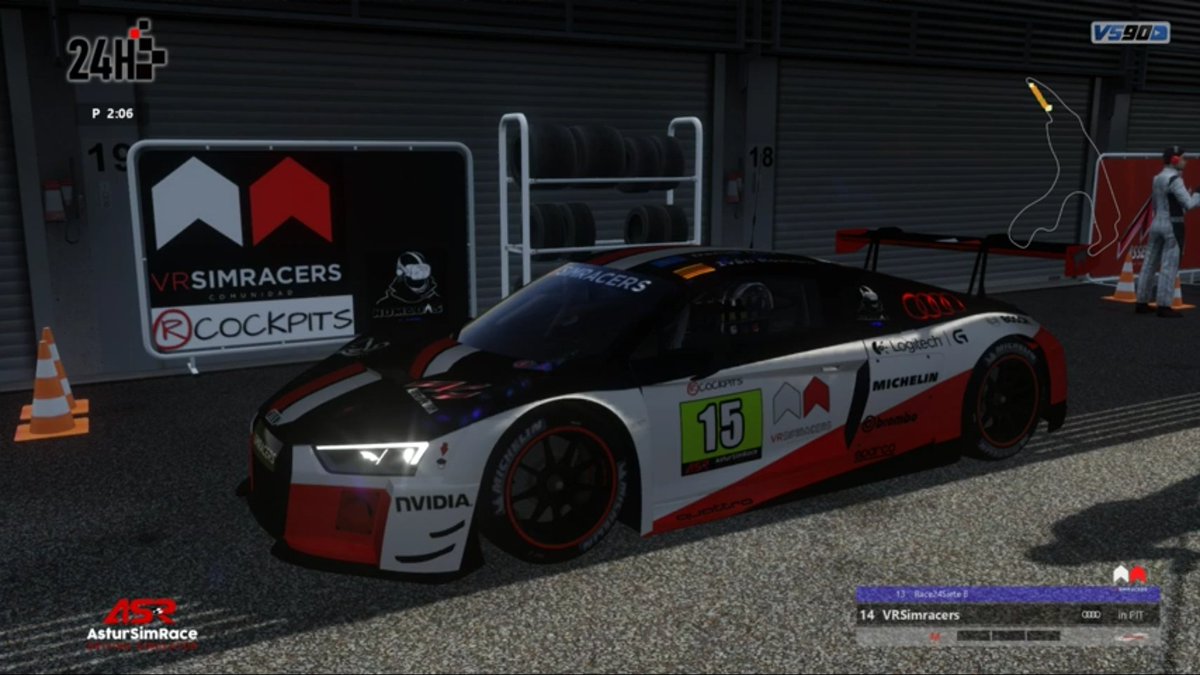 SkinsGara's tweet photo. Skin para @vrsimracer en la pasada edición 24h de @club_simracing. Así se vio en pista! https://t.co/qJ4l4LZMam