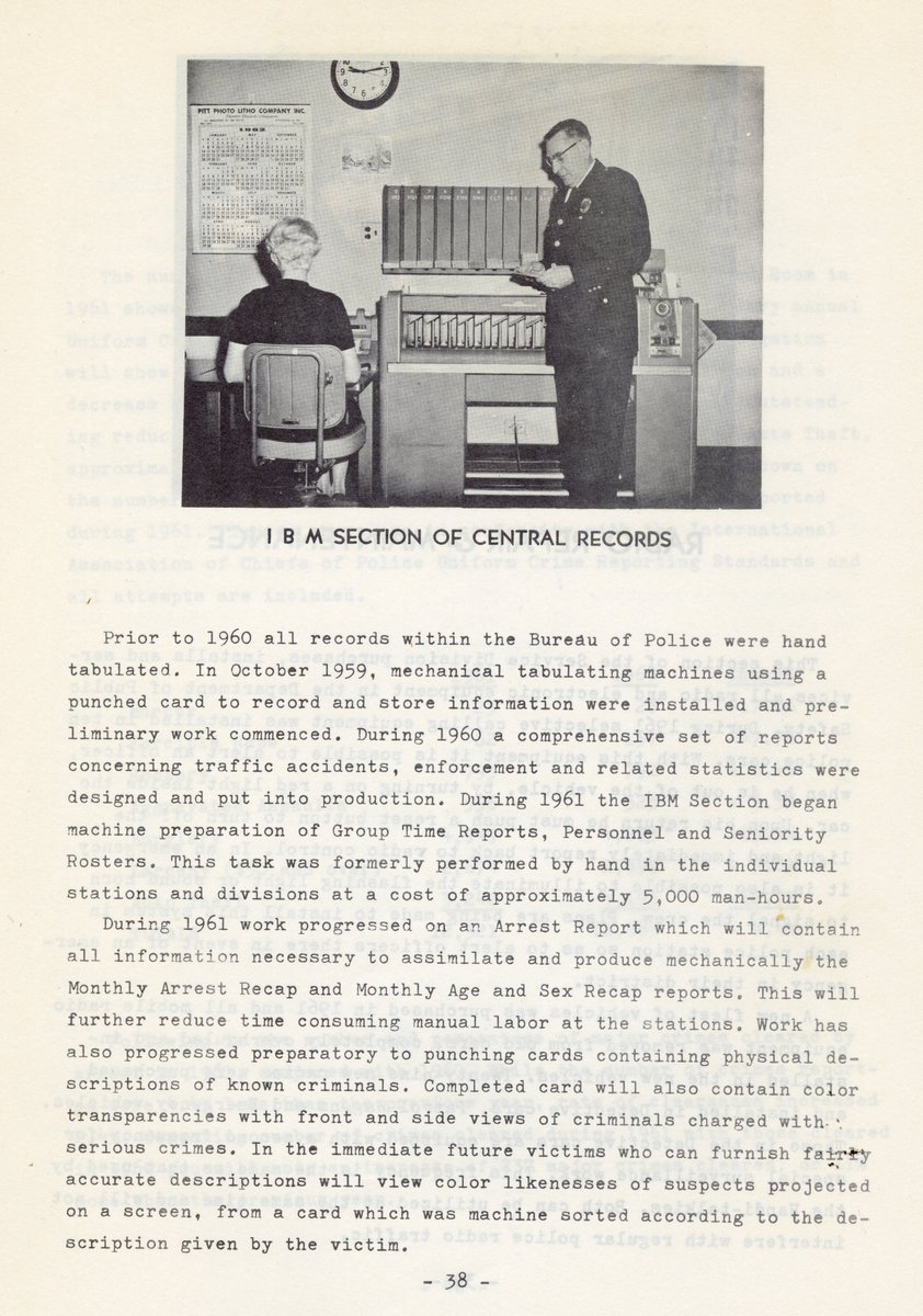 PghArchives's tweet image. Today is Law Enforcement Officers Appreciation Day!

Check out some @PghPolice unit descriptions from a 1961 annual report. The Bureau has reorganized units and adapted to changing technologies many times over the decades.