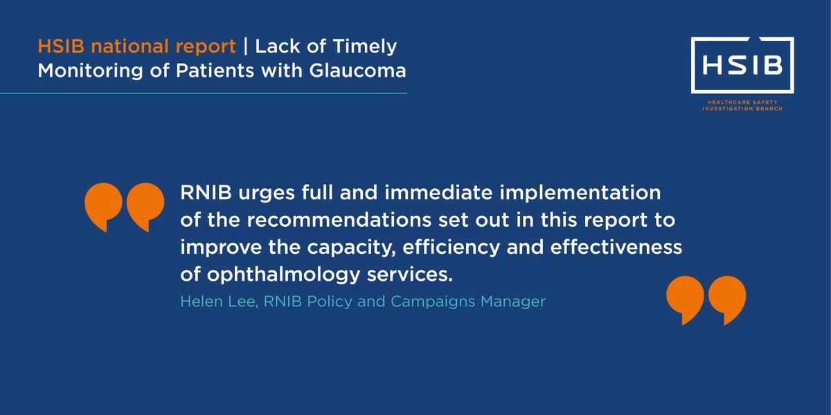 Quote from Helen Lee, RNIB Policy and Campaigns Manager: "RNIB urges full and immediate implementation of the recommendations set out in this report to improve the capacity, efficiency and effectiveness of ophthalmology services."