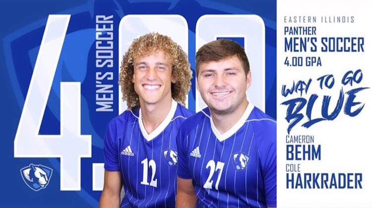EIUsoccer's tweet photo. EIU Soccer is recognizing 5 of its student athletes for achieving 4.0 GPA’s during the fall semester! Way to go Panthers! https://t.co/WMTbAq5y6Q