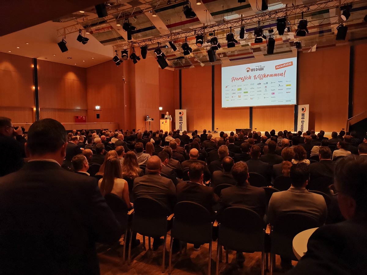 Sangoma's tweet photo. We're in Germany today for the @HFO_Telecom Gruppe Kick-Off. It's been exciting to share #PBXact, our #IPPhones &amp; new Smart Office App with everyone! #HFOTelecom #Kickoff2020 https://t.co/JnYh2Eo6YS