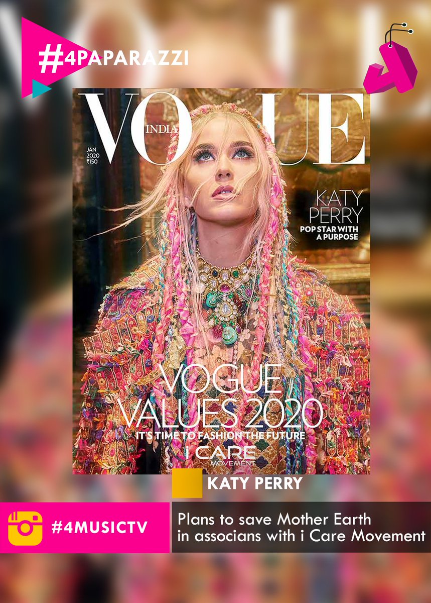 4MusicTv's tweet photo. #4Paparazzi : How Katy Perry plans to save Mother Earth in association with iCare Movement !!!!
Katy Perry hopes to send across a strong message about saving the environment through her latest Vogue cover.... https://t.co/ajBQsyw5TX