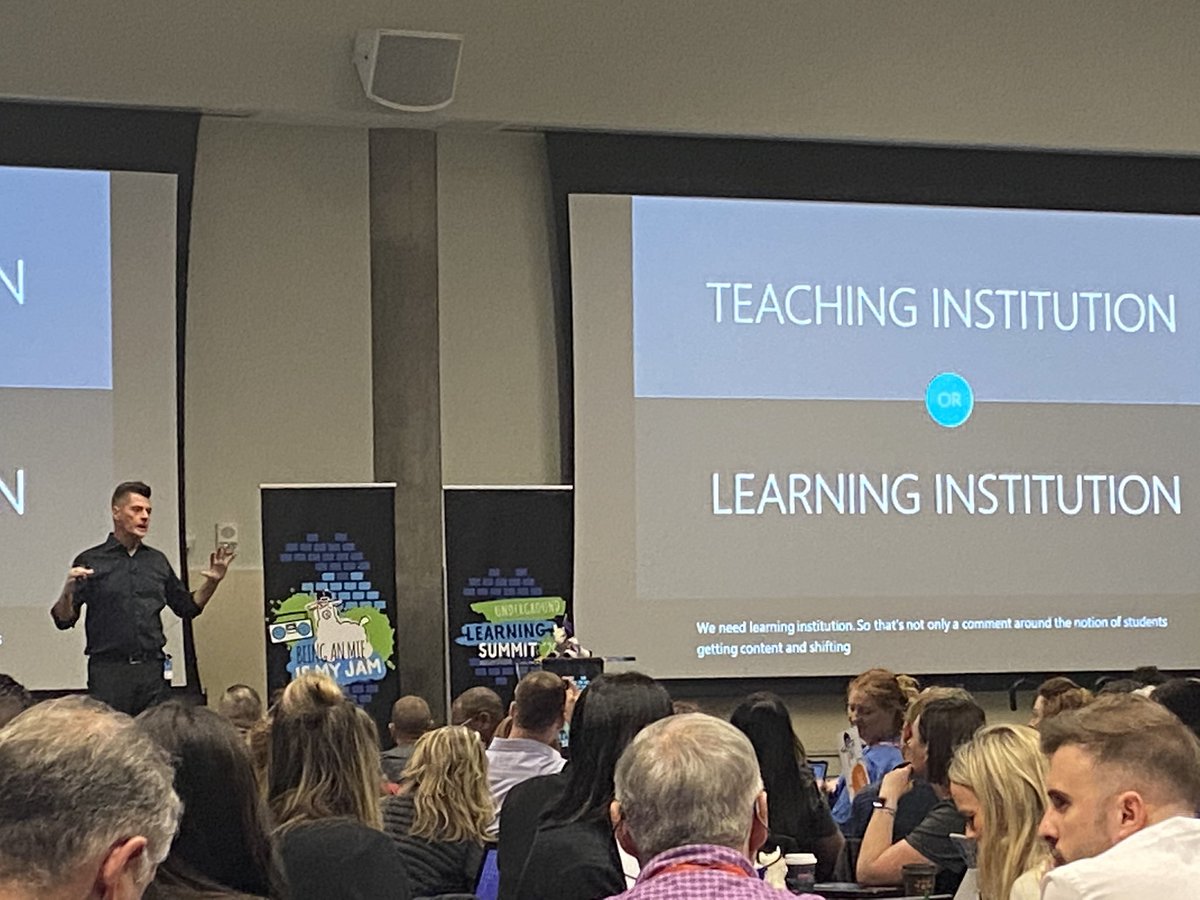 SuzTeaches's tweet photo. This brings to mind not only questions about k12 but also Schools of Ed. While we try to focus on learning in k12, why are we not more innovative in pre service? #MIEExpert #undergroundsummit #MicrosoftEDU https://t.co/30K21J6bF0