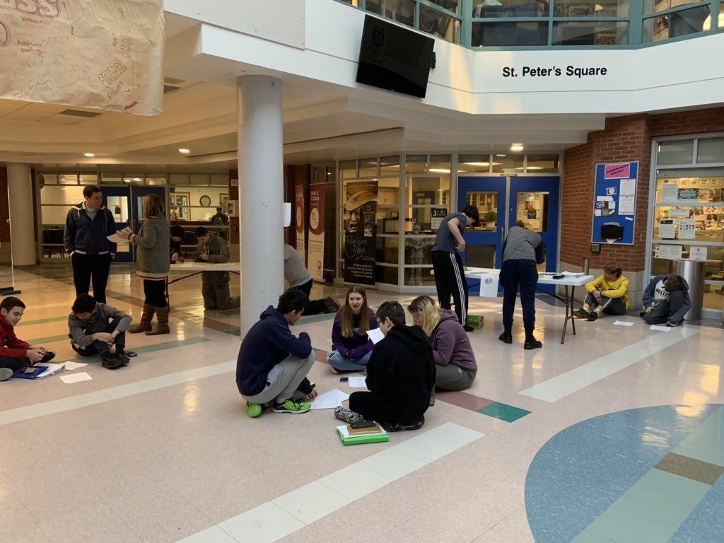 MmeSwerdfeger's tweet photo. Amazing numeracy boot camp for our grade 9 students today and tomorrow! @StPeterOCSB @tansinecosine @mrbond_math @teacherkane_SPK @MariluDeal #ocsbMath #ocsbBeInnovative https://t.co/RFKYmNY2lm