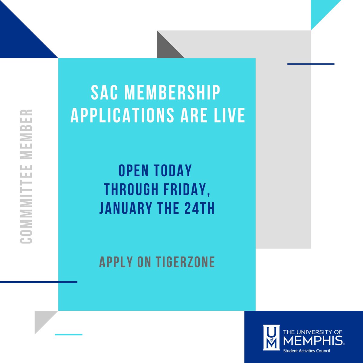 Starting the new semester soon and we’d love to bring you along! Apply today to be a SAC committee member!!