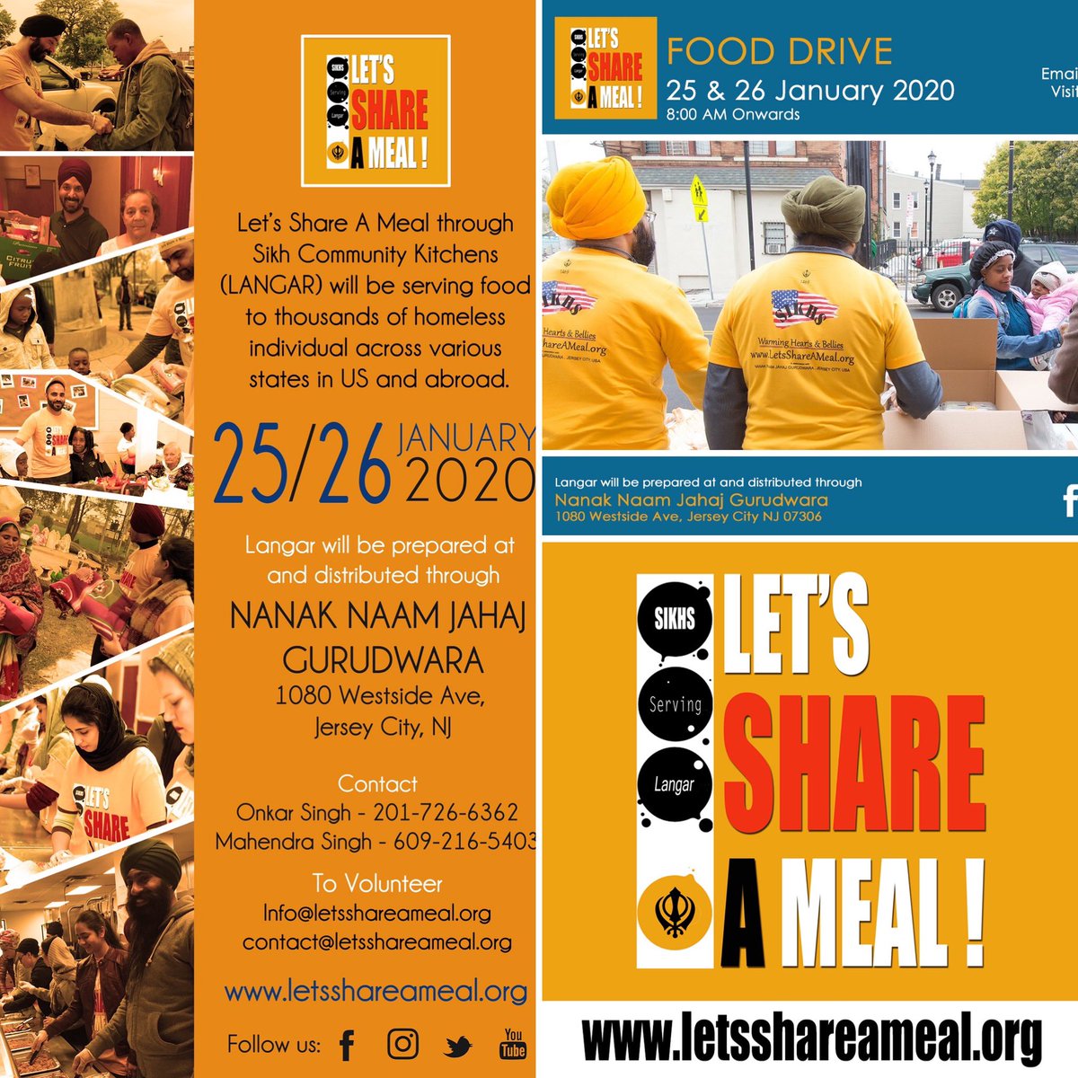 Help feed the ones in need. Let’s Share A Meal yearly food drive on 25/26th Jan <a href="/StevenFulop/">Steven Fulop</a> <a href="/RaviBhalla/">Ravinder S. Bhalla</a> <a href="/GovMurphy/">Governor Phil Murphy</a> <a href="/JerseyCity/">City of Jersey City</a>