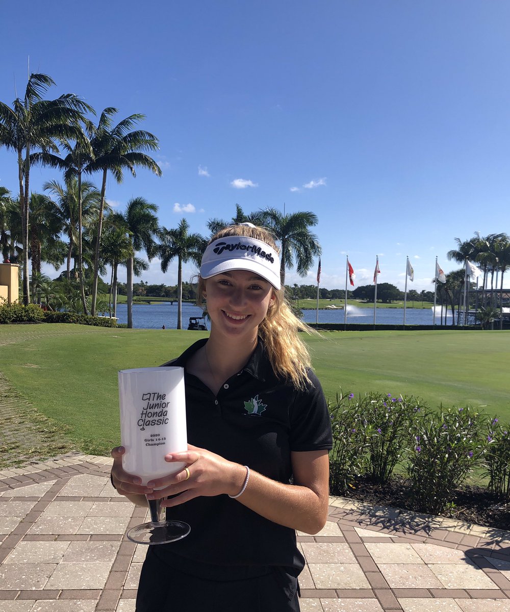 teamontariogolf's tweet photo. Congrats to Nicole Gal who took the top spot in her age division of the @imgjrgolftour Honda Classic last weekend with rounds of 73-74! Congrats on the win Nicole! @_nicolegal https://t.co/GbbedmPtJw