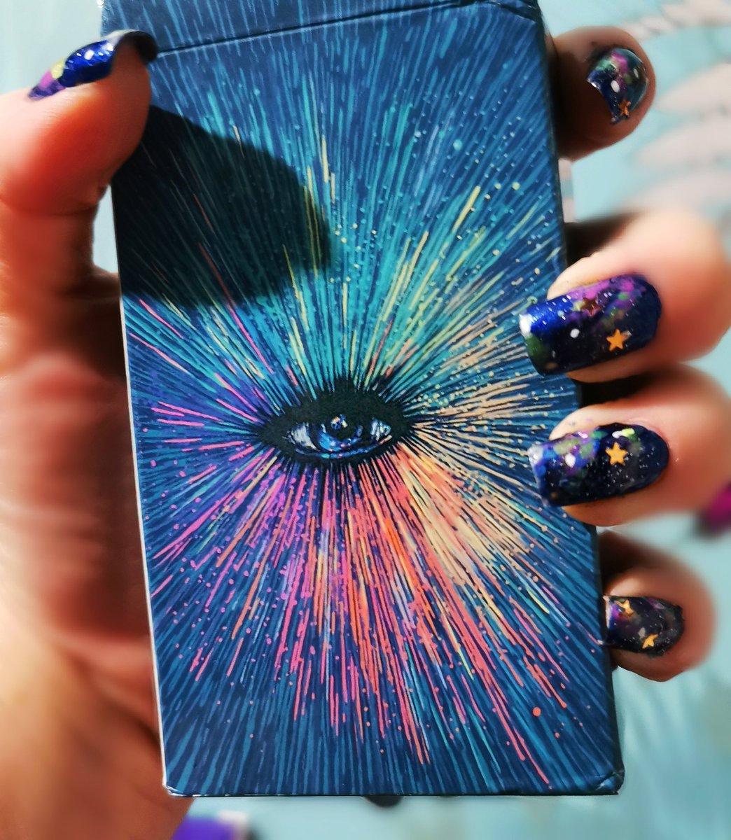 OceanMurmursASM's tweet photo. That happy moment when your galaxy nails match your new Tarot deck #tarotcards #asmr #nails https://t.co/QvX6SypL9t