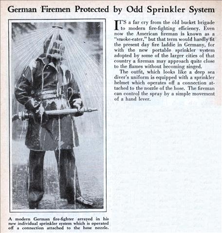 firescapefps's tweet photo. TBT to a 'modern' #German #firefighting suit with built-in #sprinkler system. This #invention was highlighted in the February 1931 issue of #modernmechanix #magazine. Photo: Modern Mechanix Magazine

#wildfire #bushfire #firefighter #wildlandfire #fire

https://t.co/mQnSjlCVtB https://t.co/Asp03R3jEx