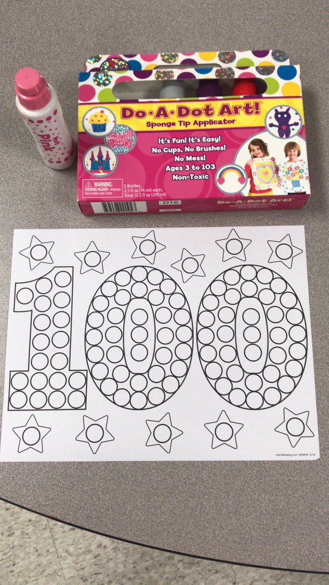 JohnsonMonecia's tweet photo. My students thoroughly enjoy this 100th day activity using the DO A DOT ART. #BESTwitterchalenge https://t.co/HGUxCsgft3