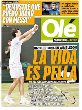 angelwtalavera_'s tweet photo. #RecuerdosDeportivos 9 de julio de 2019,histórico triunfo del bahiense @guido_pella en @Wimbledon "La vida es Pella" via 📸 @DiarioOle 🎾🇦🇷👏👏👏 cc @instintoamateur @Maripi_se @aletummi @GamalloDaniel https://t.co/5STfLHjEve